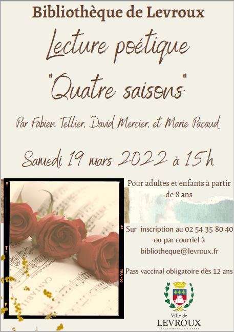 Affiche Lecture poetique Mars 2022