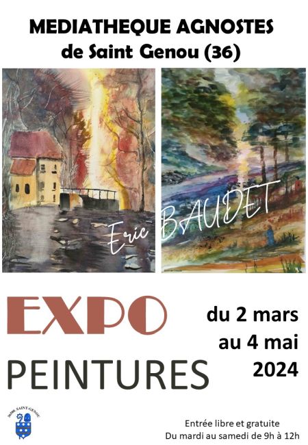 affiche expo peintures E Baudet